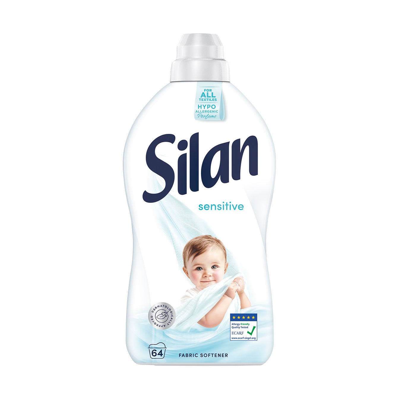 Кондиціонер для білизни Silan Sensitive, 64 цикли прання, 1.408 л